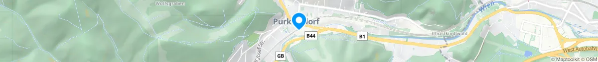 Kartendarstellung des Standorts für Apotheke Zum Schutzengel in 3002 Purkersdorf